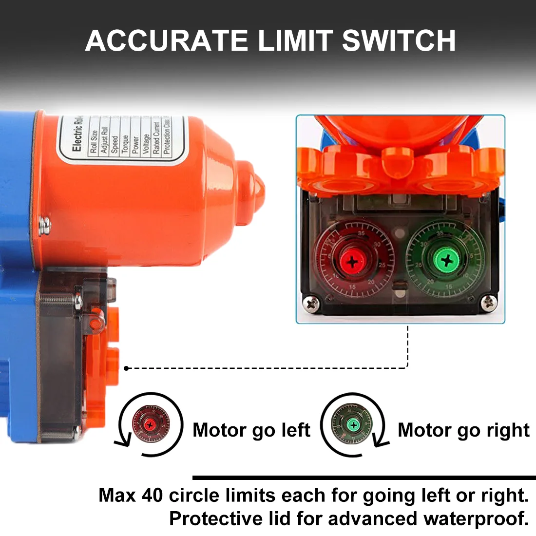 UYGALAXY 100W Greenhouse Film Roll Up Motor with Limit Switch 24V 2.8RPM for Electric Greenhouse Ventilation - Image 3