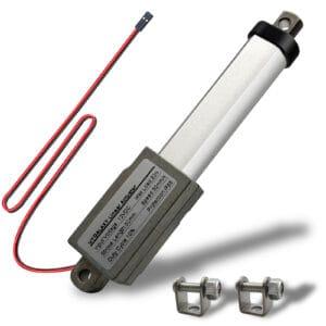 UYGALAXY 2" Stroke Micro Electric Linear Actuator 12V - 32N/7.2lb Speed 1.2"/sec Mini Waterproof Metal Mini Motion Actuator with Mounting Bracket for DIY Robot Cabinet Drawer Shutter Cosplay(12V 50mm Stroke)